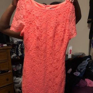 Coral Lace Dress
